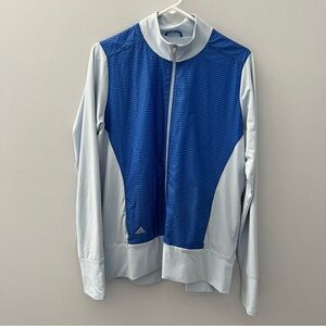 Adidas Jacket Womens Large Blue Two Tone Lightweight Casual Outdoor Performance